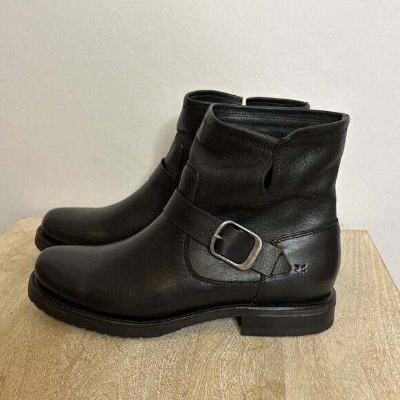 FRYE “Veronica Bootie” Women’s Oiled Leather Waterproof Boot (Black/Silver) Sz 9 - Picture 4 of 10